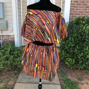 Ankara Print Matching Crop Top with Skirt